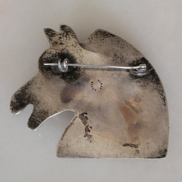 Mexican Silver Vintage LHorses Head Pin. - Picture 2 of 4